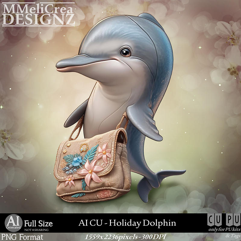 (image for) AI - CU Holiday Dolphin (CU4PU/PNG)